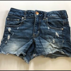 American Eagle Ripped Super Stretch Jean Shorts